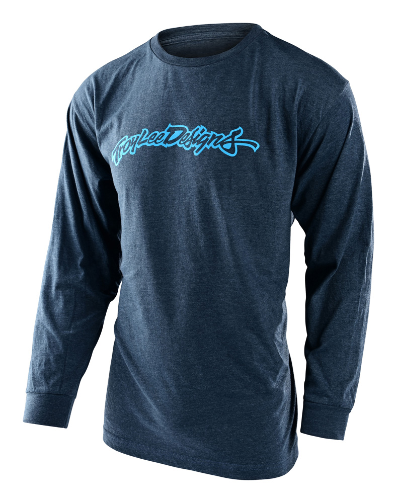 Troy Lee Designs History Long Sleeve Tee Navy Heather Men S, Navy Heather 1 80.225.123_0.JPG